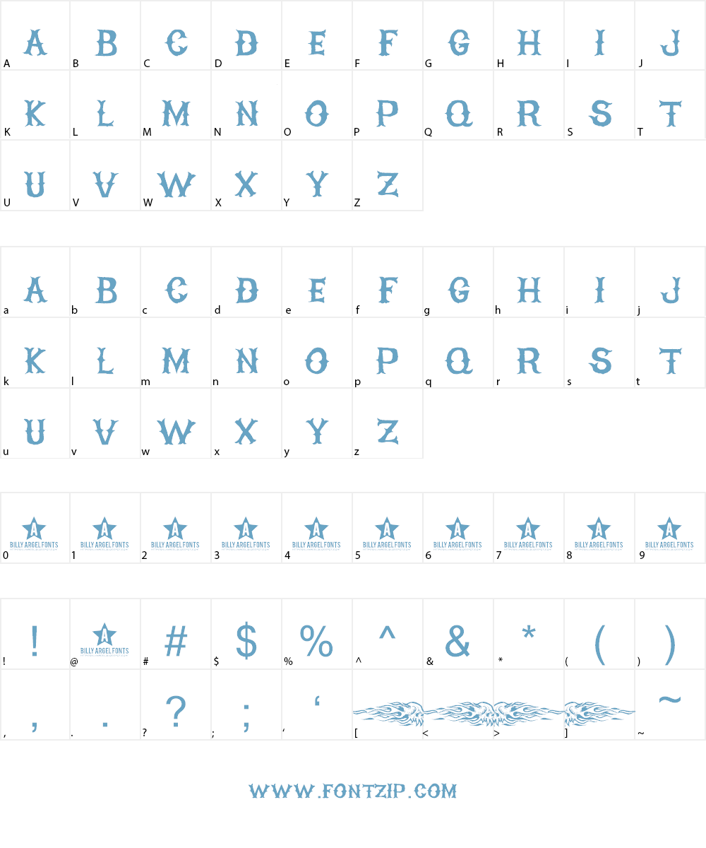 HIGH ON FIRE Font Character